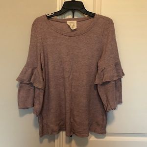 Light Purple/Pink Ruffle Sleeve Sweat